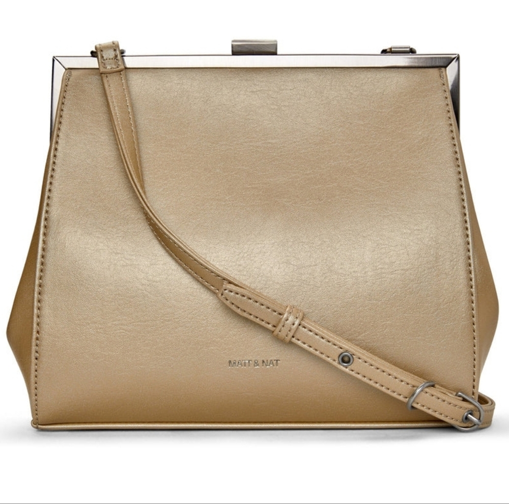 Matt & Nat Gold Crossbody Bag REIKA Vegan Frame Crossbody Bag - Vintage